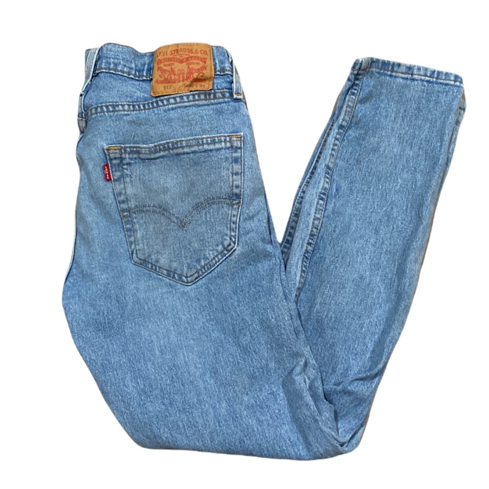 Levi's 512 Slim Fit Distressed Tapered Light Wash Jeans - Picture 10 of 16